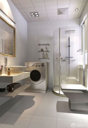 现代家装风格90平米小户型浪漫的主卧室卫生间装修效果图