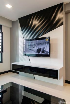 80平米小户型客厅背景墙装修效果图 时尚电视背景墙