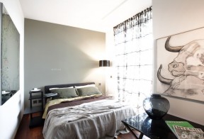 80平米小户型卧室装修效果图 灰色墙面装修效果图片