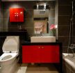 70平米小户型婚房红色橱柜装修效果图片