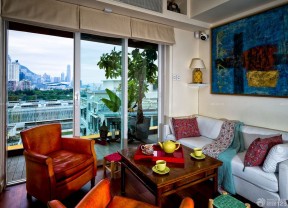 60平米小户型客厅带阁楼 东南亚风格