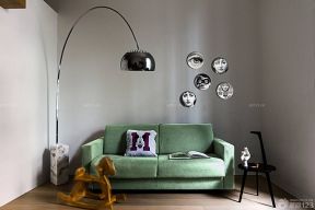 时尚60平米小户型客厅设计灰色墙面装修效果图片