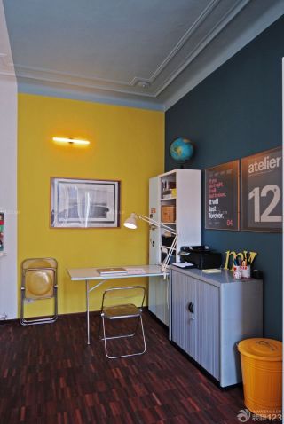 温馨70平米小户型地中海风格黄色墙面装修效果图片