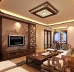 中式家装客厅电视背景墙壁纸效果图片