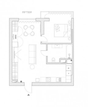 60平米小户型一室一厅公寓户型设计平面图
