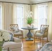 现代田园风格客厅纯色窗帘装修图片