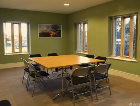会议室效果图 绿色墙面装修效果图片