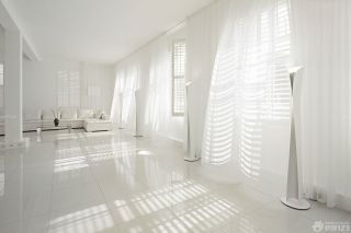 现代简约家装客厅纯色窗帘装修图片