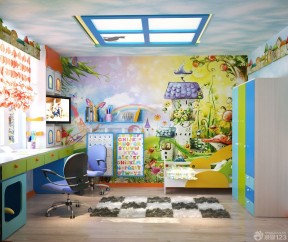 交换空间儿童房装修效果图 墙面装饰装修效果图片