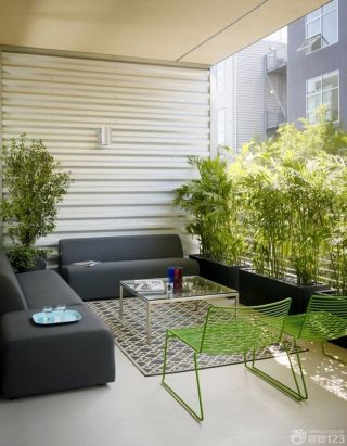 时尚交换空间阳台设计玻璃茶几装修效果图片