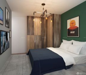 交换空间小户型卧室装修图片 绿色墙面装修效果图片