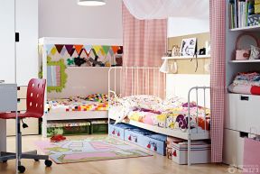 交换空间儿童房设计 格子窗帘装修效果图片