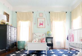 交换空间婴儿卧室纯色窗帘装修效果图片