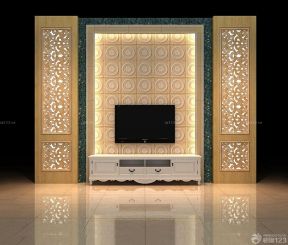 电视背景墙设计图 中式风格装修图片