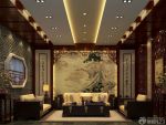 中式茶楼室内背景画装修效果图片