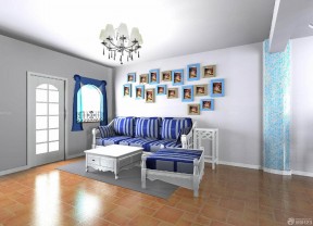 清新地中海风格客厅沙发装修图