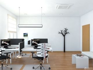 办公室设计室内白色墙面装修效果图片