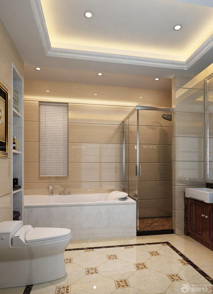 简约别墅设计浴室玻璃隔断门装修效果图片