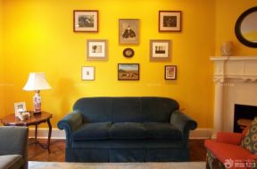 交换空间客厅效果图 黄色墙面装修效果图片