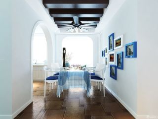 简单地中海风格硅藻泥客厅背景墙效果图