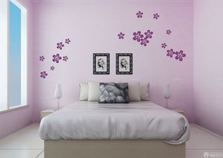 现代卧室硅藻泥背景墙效果图