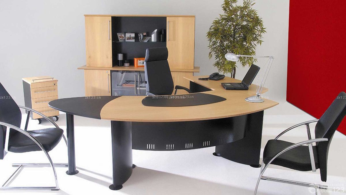 现代简约办公室桌椅装修效果图片