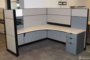 隔断式办公桌 小型办公室装修图片