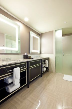 宾馆卫浴装修效果图 浴室柜装修效果图片