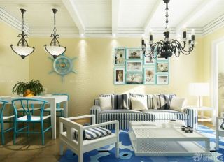 地中海小户型家装客厅背景墙效果图片