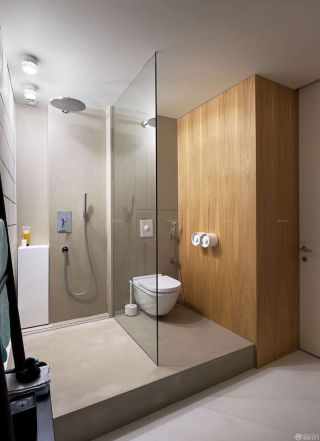 宾馆整体卫生间玻璃隔断设计效果图图片