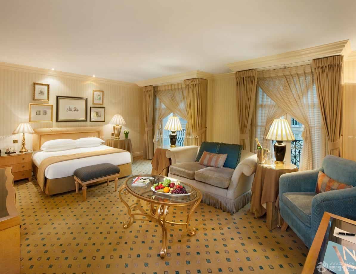 五星宾馆客房地毯装修效果图片2023