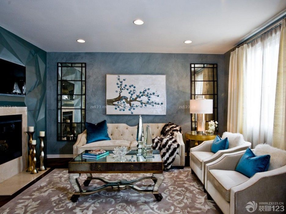 传统欧式风格手绘沙发背景墙欣赏