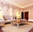 现代欧式风格手绘沙发背景墙欣赏