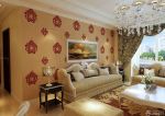 温馨欧式风格手绘沙发背景墙欣赏