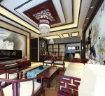中式风格手绘沙发背景墙欣赏