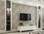 欧式客厅装修电视背景墙壁纸效果图
