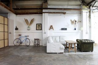 乡村美式客厅白色墙面装修效果图片
