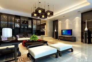 中式家装客厅电视墙效果图