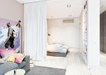 小户型创意家居客厅与卧室隔断设计图片