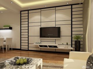  现代风格客厅个性电视背景墙装修效果图