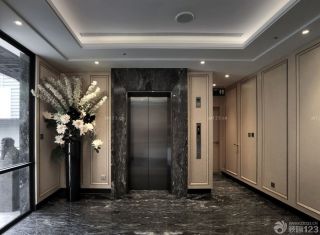 现代宾馆电梯间装修图片