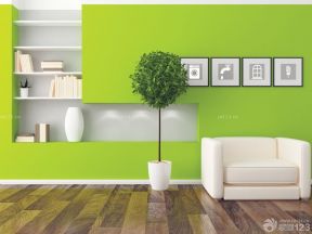 客厅背景墙设计 绿色墙面装修效果图片