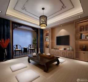 中式电视背景墙图片 组合电视柜