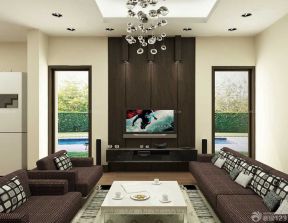 客厅电视背景墙装修图 现代风格客厅装修效果图