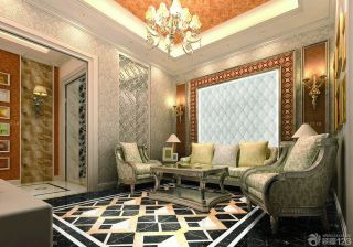 欧式风格客厅瓷砖装修图片