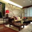 中式风格客厅沙发背景墙挂画