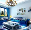 地中海风格家装客厅布艺沙发装修效果图片