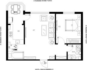 一居室房子户型图设计