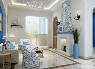 地中海风格简约别墅设计客厅效果图片