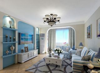 最新地中海风格客厅地毯装修效果图片